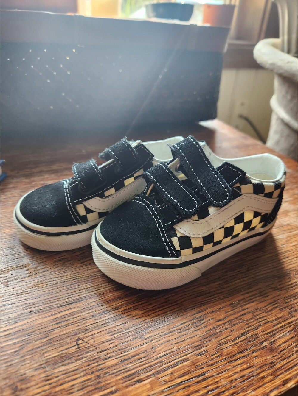 Vans Kids Black and White Checkered Sneakers
